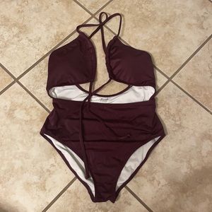 Pink Victoria’s Secret One Piece Small, Wine Color